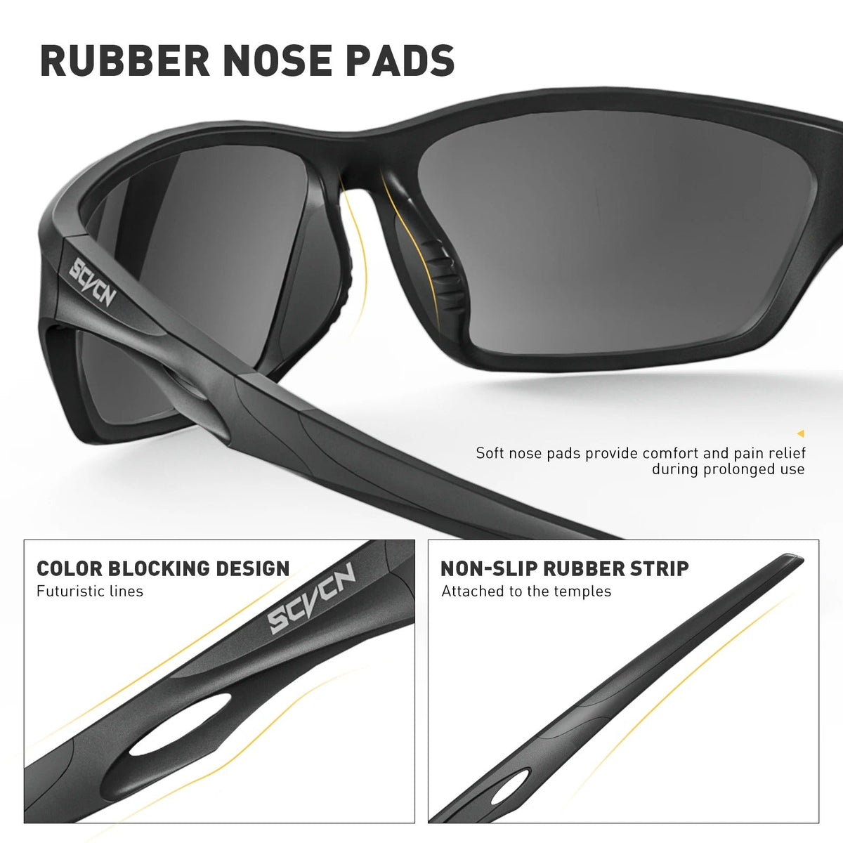SCVCN Unisex Polarized Sports Outdoor Sunglasses S33