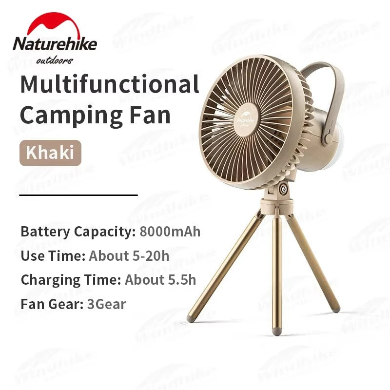 Naturehike Multifunctional Rechargeable Camping Fan With Tripod