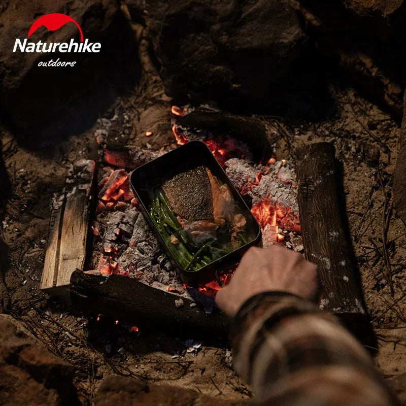 Naturehike Square Lunch Box Outdoor Picnic Camping Mountaineering Foldable Handle