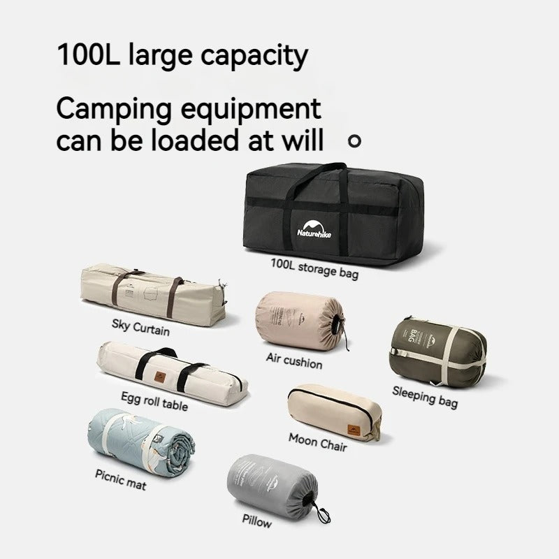 Naturehike 100L Outdoor Folding Large Capacity Camping Equipment Storage Duffle Bag