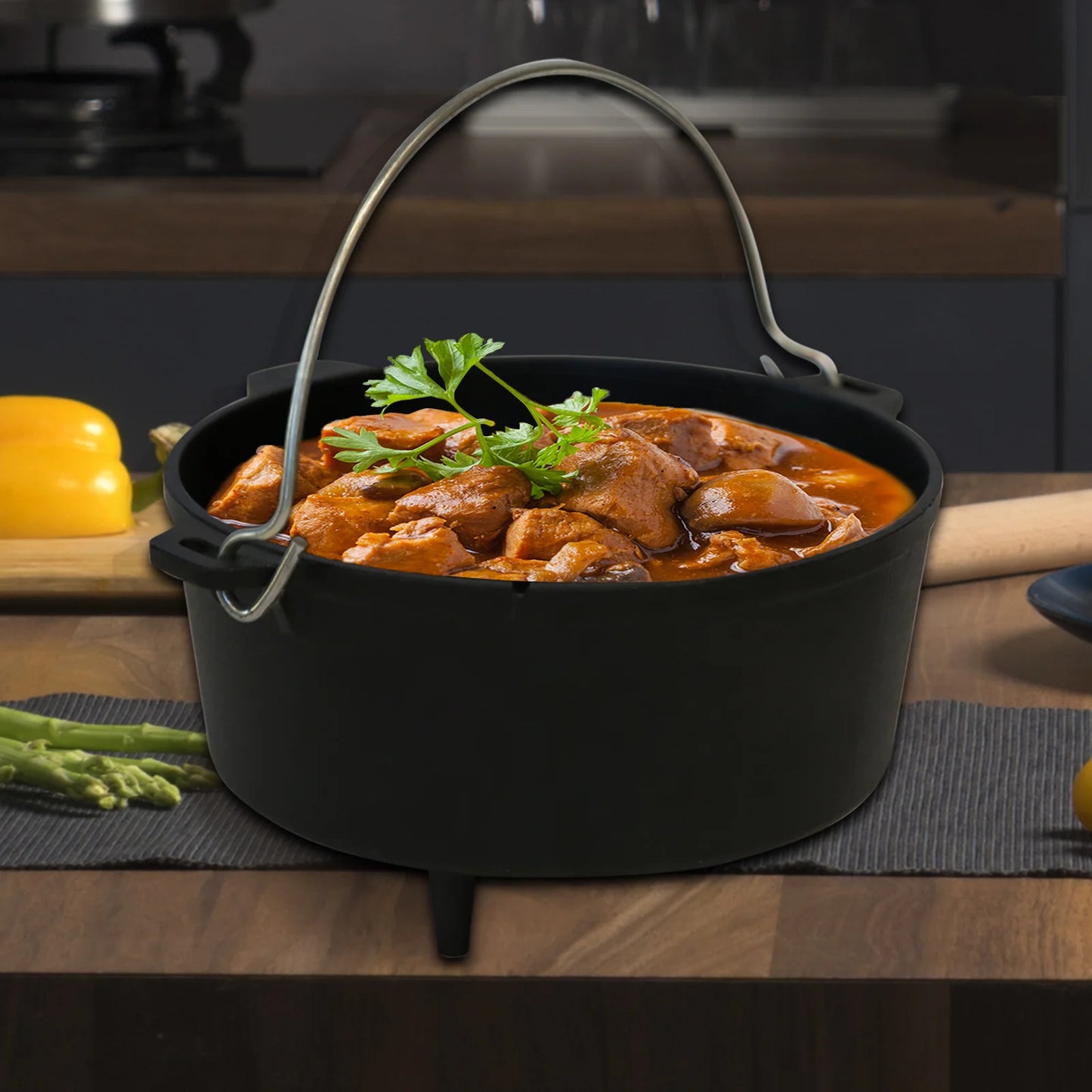 KELEDAY Cast Iron Dutch Oven Pot
