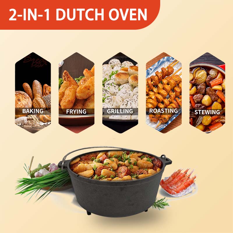 KELEDAY Cast Iron Dutch Oven Pot