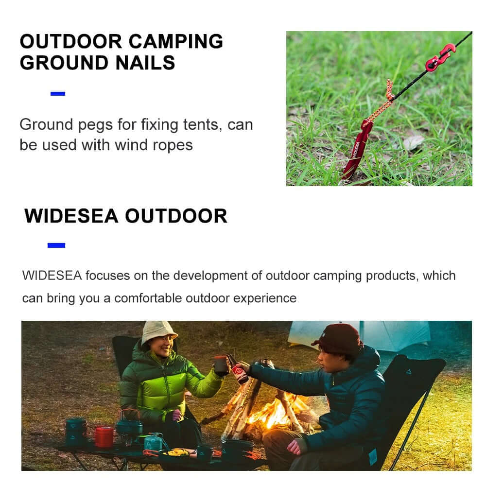 Widesea Camping 4pc/set Tent Pegs Stakes