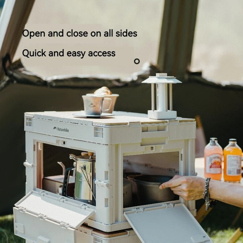 Naturehike 52L Camping Folding Storage Box With Wooden Lid