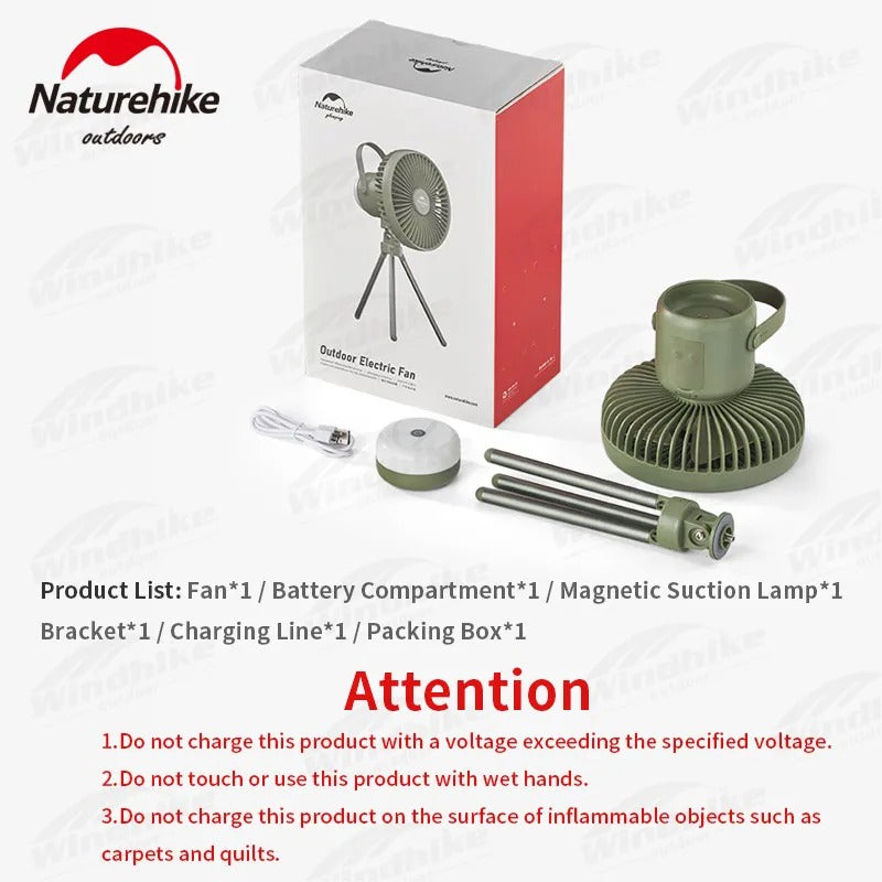 Naturehike Multifunctional Rechargeable Camping Fan With Tripod