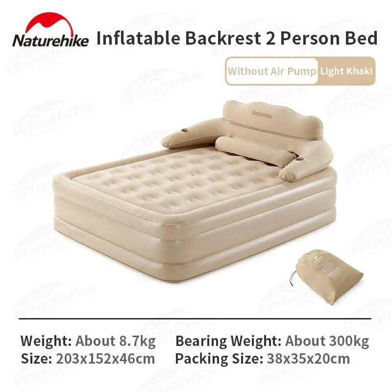 Naturehike New Inflatable Backrest Double Bed Home Outdoor Camping