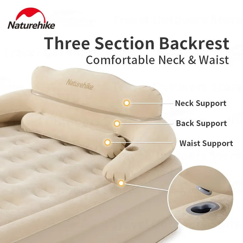 Naturehike New Inflatable Backrest Double Bed Home Outdoor Camping