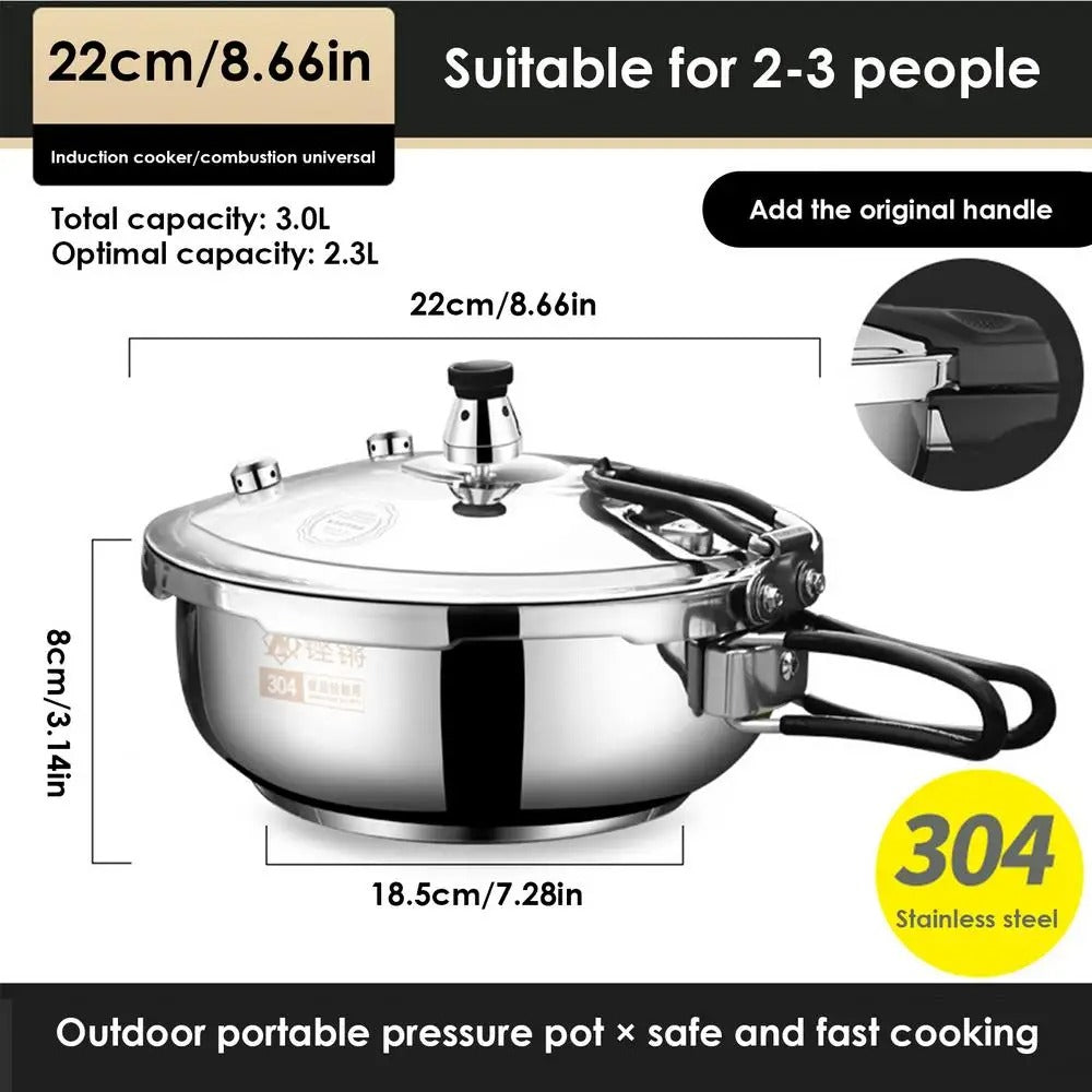 Camping Stainless Steel Pressure Cooker 2.3L