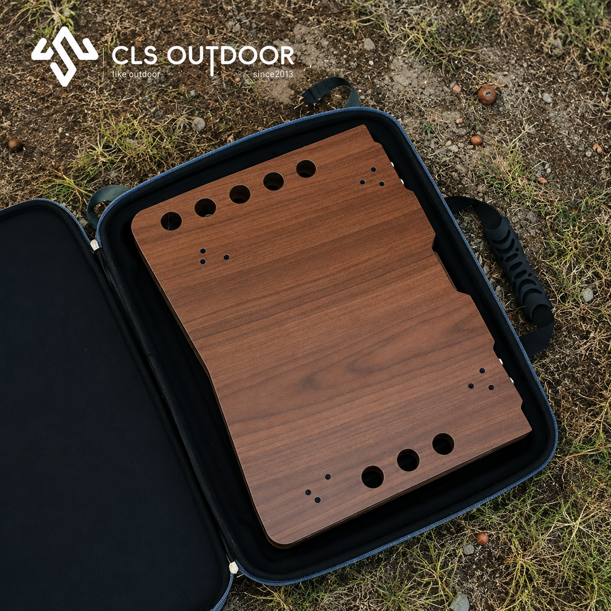 CLS Outdoor Adjustable Folding Camping Table with Storage Shelf