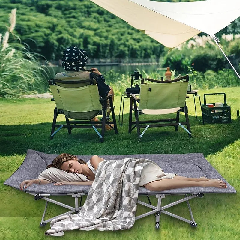 New Aluminum Alloy Beach Folding Camping Bed 300D Foaming