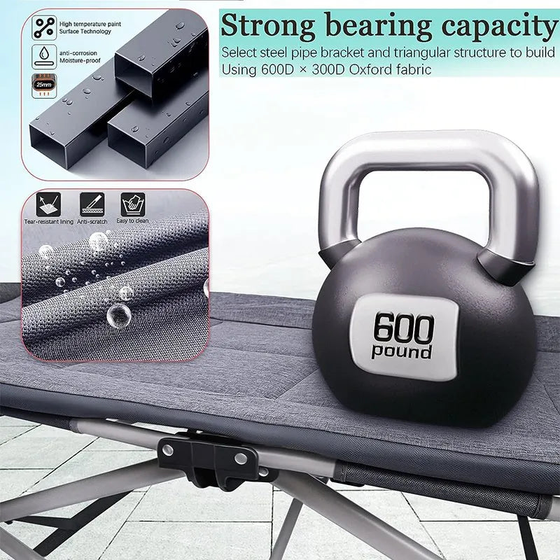 New Aluminum Alloy Beach Folding Camping Bed 300D Foaming