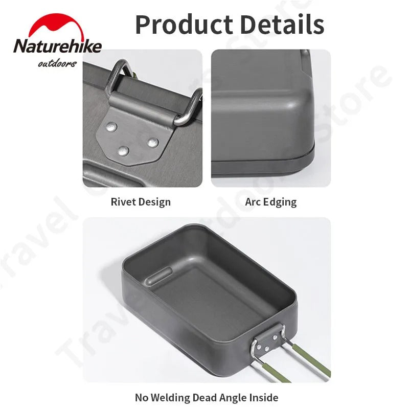 Naturehike Square Lunch Box Outdoor Picnic Camping Mountaineering Foldable Handle