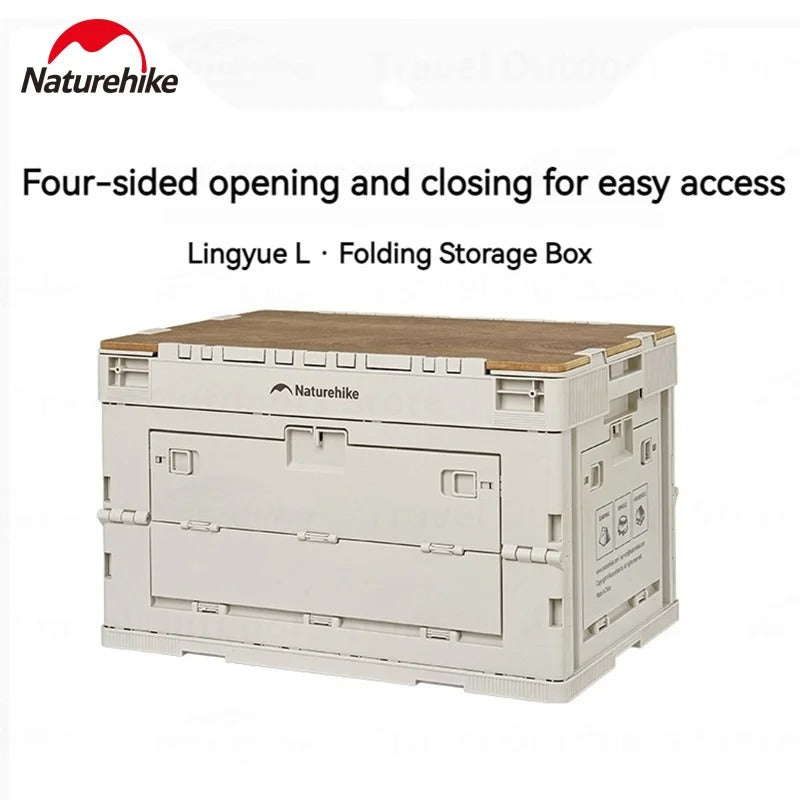 Naturehike 52L Camping Folding Storage Box With Wooden Lid