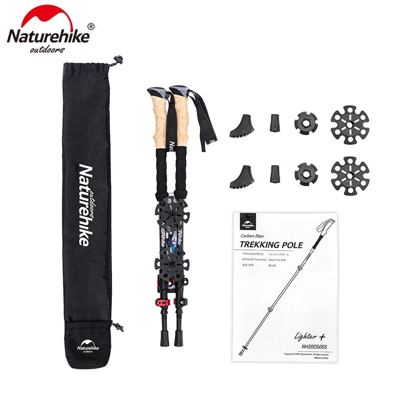Naturehike 2pcs Carbon Fiber Trekking Poles