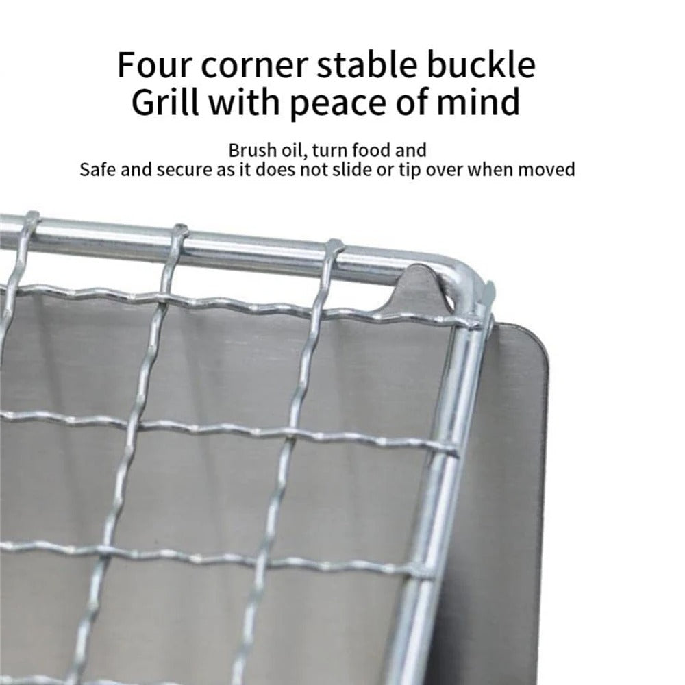 Outdoor Portable Mini Card BBQ Grill Stainless Steel