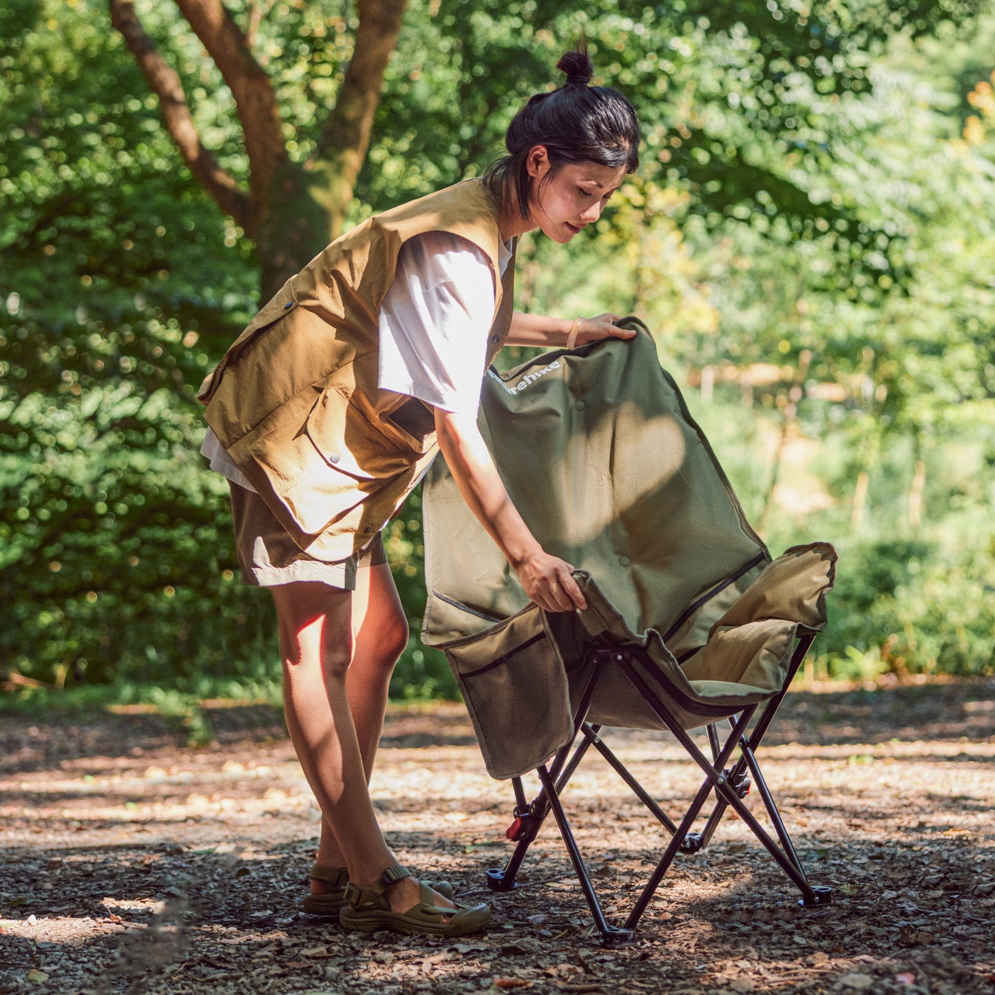Naturehike Sea Star Push-up High Back Cotton-Filled Moon Chair
