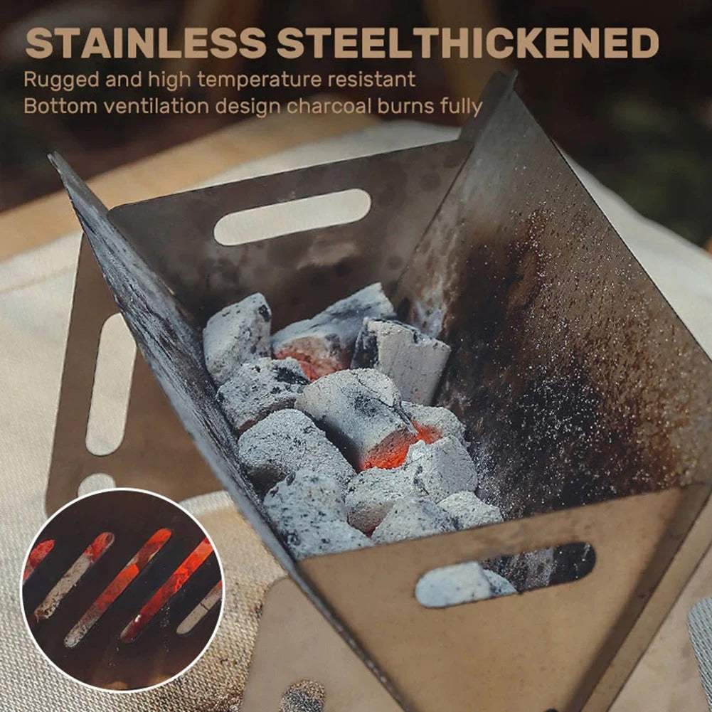 Outdoor Portable Mini Card BBQ Grill Stainless Steel