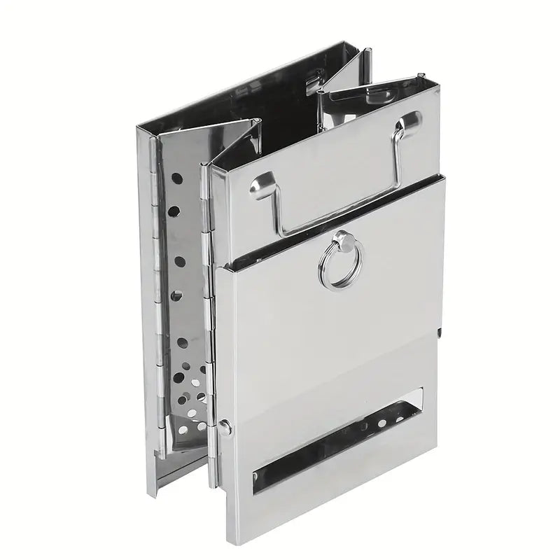 Stainless Portable Folding Firewood Stove + Grill