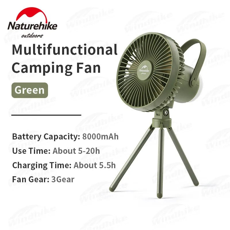 Naturehike Multifunctional Rechargeable Camping Fan With Tripod