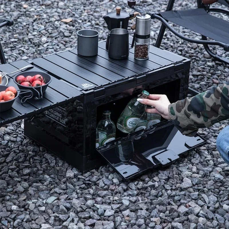 50L Camping Folding Storage Box With Aluminium Alloy Picnic Table