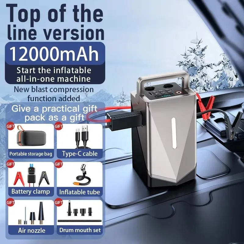 Potable 6 In 1 Jump Starter+Air Compressor & Powerbank GF01