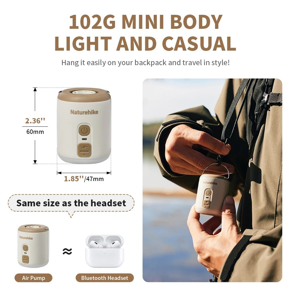 Naturehike Outdoor 3 In 1 Wind Mini Air Pump For Mattress Pillows