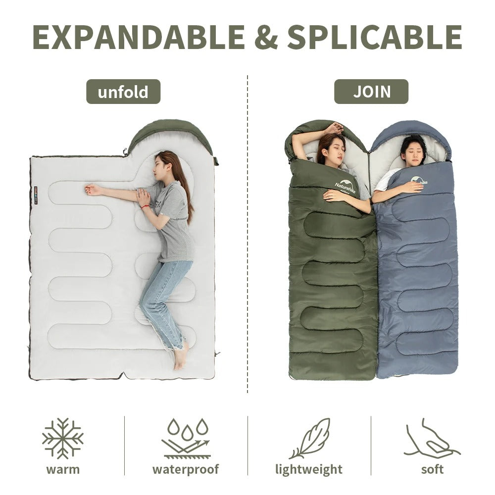 Naturehike Y150 Ultralight Cotton Sleeping Bag Large Green