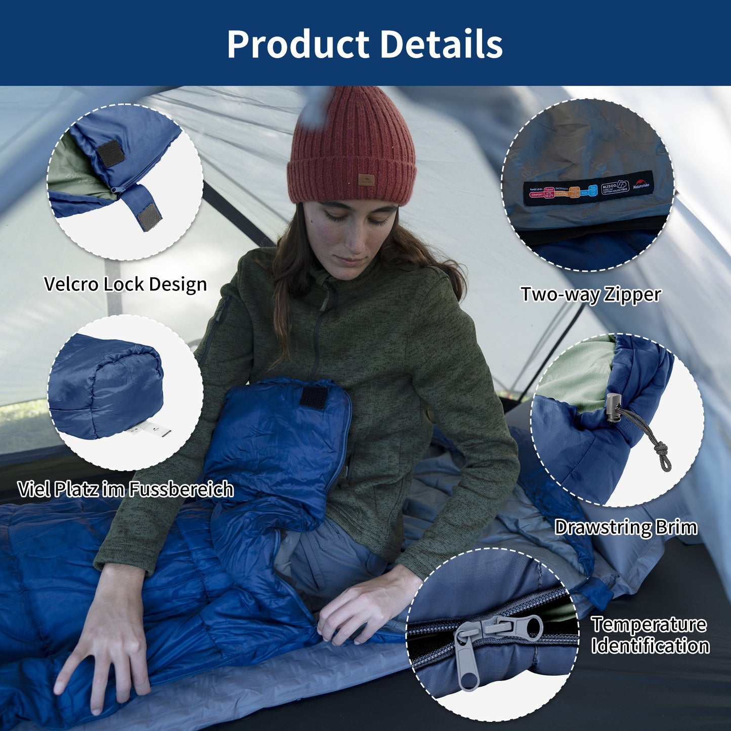 Naturehike MJ300 Cotton Mommy Sleeping Bag 4 Season