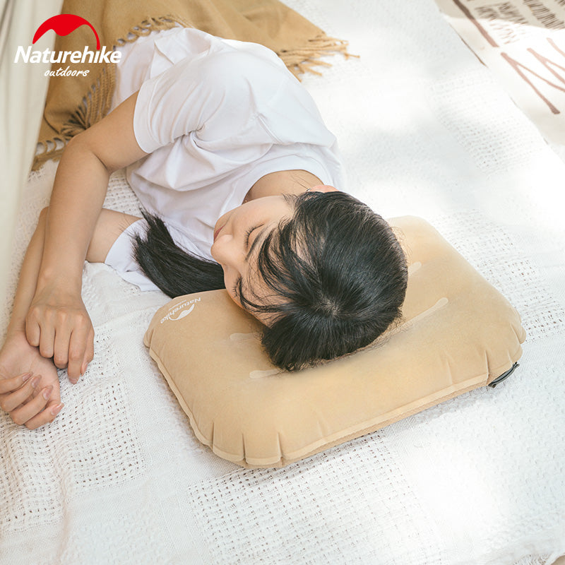 Naturehike 110g Portable MINI Ultralight TPU Flocking Inflatable Pillow BLUE