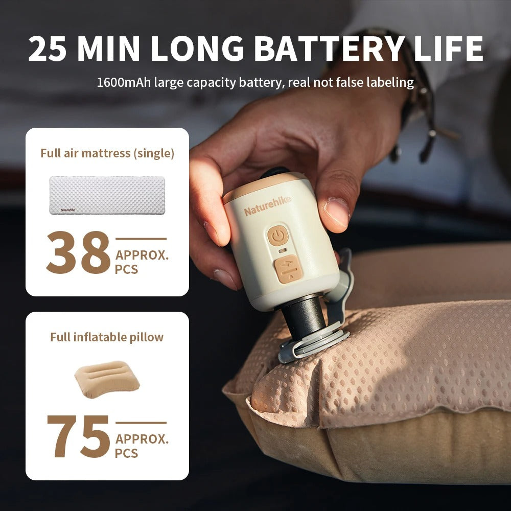 Naturehike Outdoor 3 In 1 Wind Mini Air Pump For Mattress Pillows