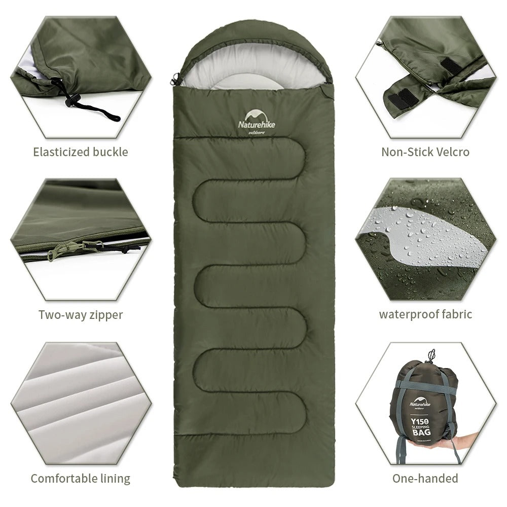 Naturehike Y150 Ultralight Cotton Sleeping Bag Large Green