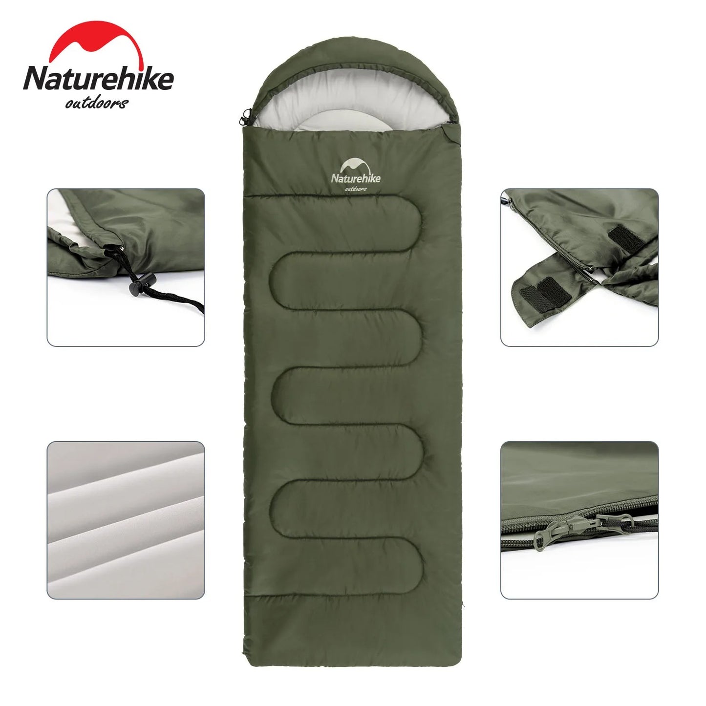 Naturehike Y150 Ultralight Cotton Sleeping Bag Large Green