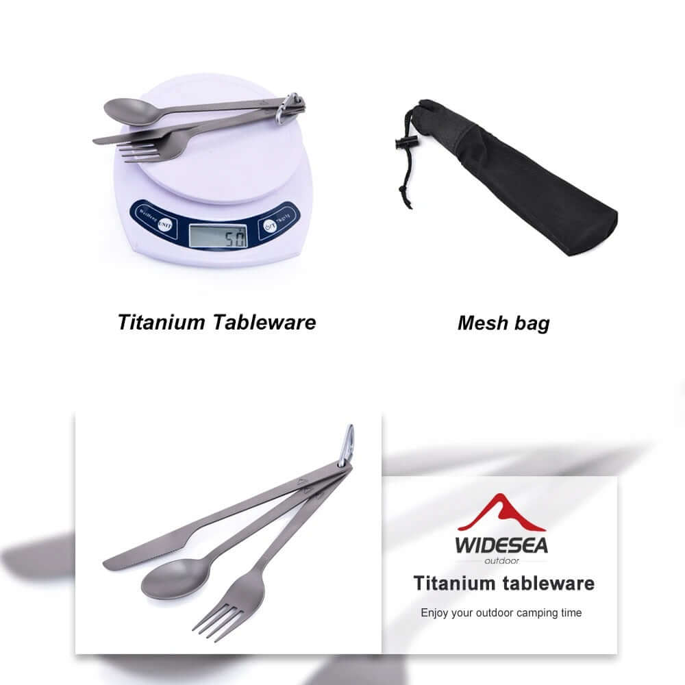 Widesea Ultralight Titanium Tableware Cutlery Set 50G