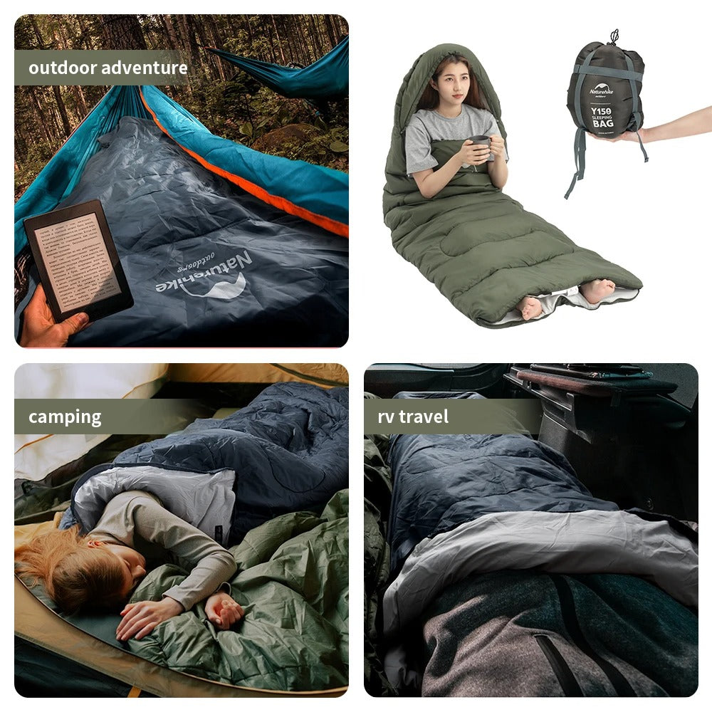 Naturehike Y150 Ultralight Cotton Sleeping Bag Large Green