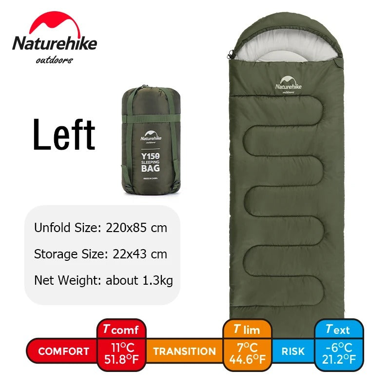 Naturehike Y150 Ultralight Cotton Sleeping Bag Large Green