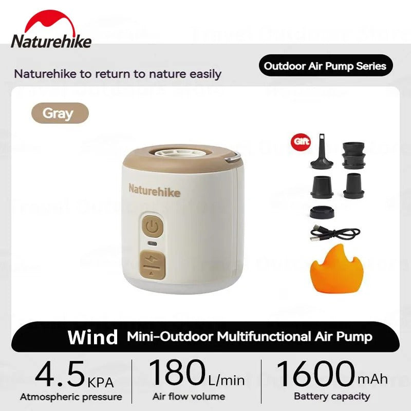 Naturehike Outdoor 3 In 1 Wind Mini Air Pump For Mattress Pillows