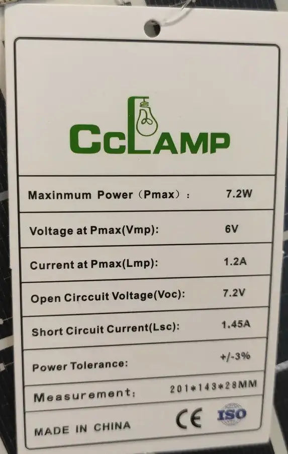 CCLamp Foldable solar panel CL-670 7W with USB output, universal charging