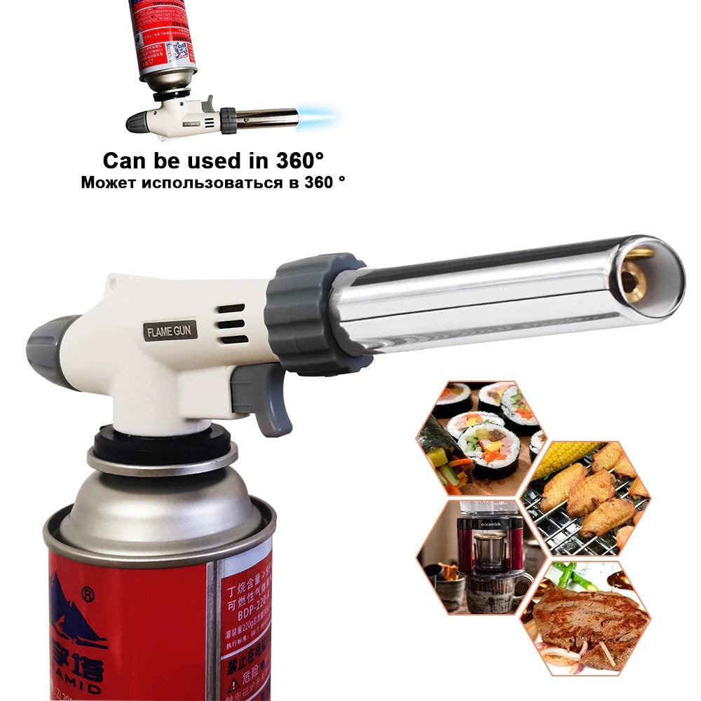 DEWIN Flame Gun Torch, Camping Gun Gas Torch Welding Fire Maker Lighter Butane Burners BBQ Flame Gun