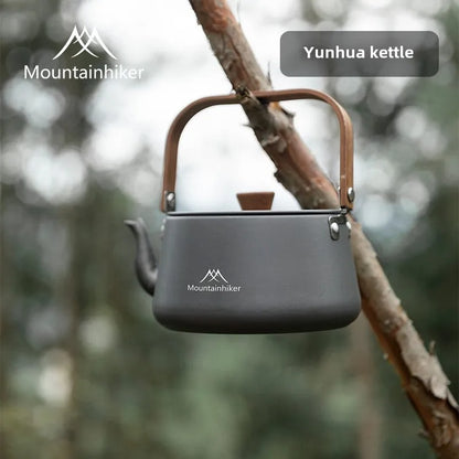 MOUNTAINHIKER Wooden Handle Portable Outdoor Kettle 1.1L