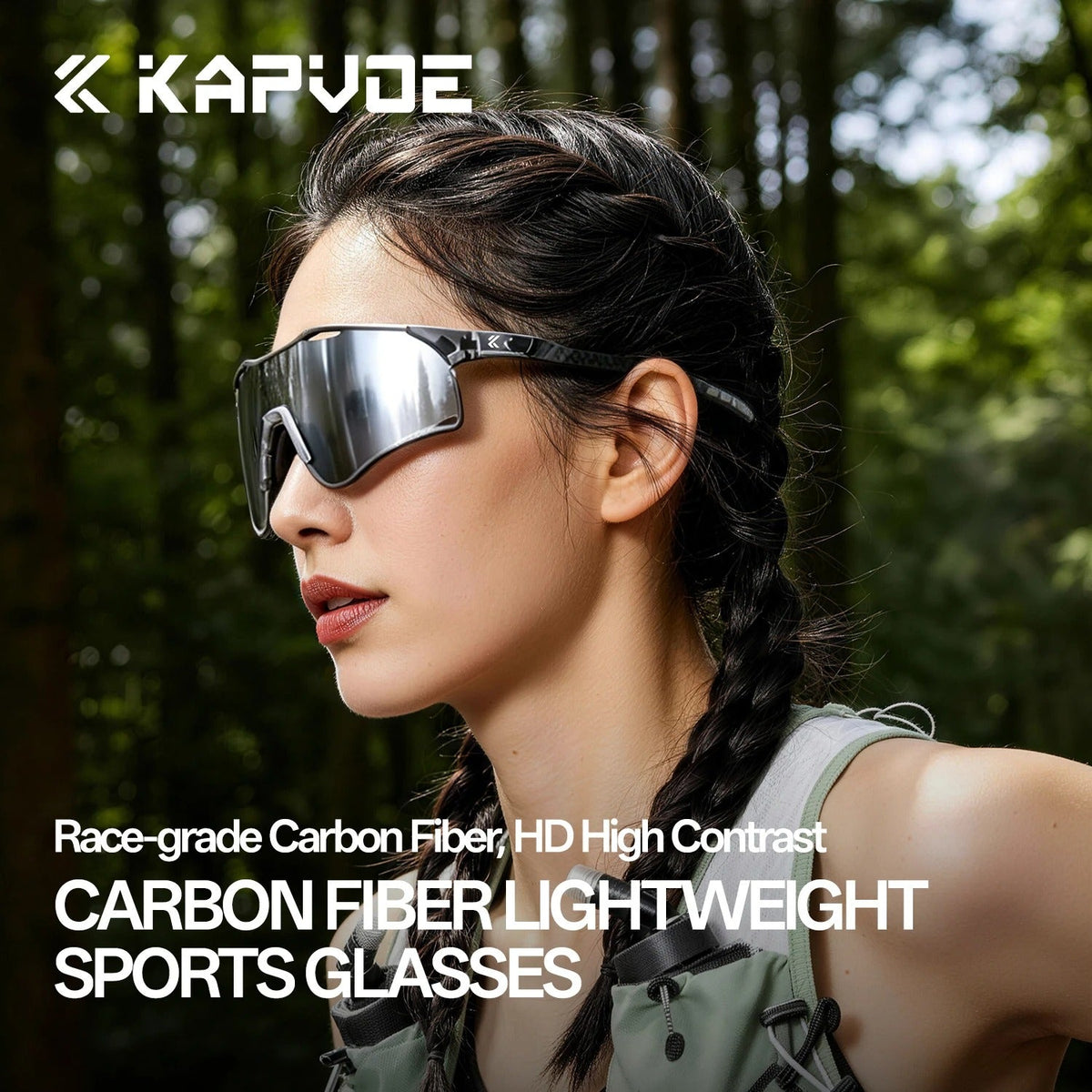 KAPVOE Carbon Fiber Trail Running Hiking Glasses K454I
