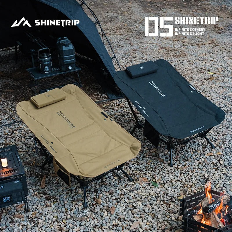 ShineTrip Full Flat Camping Recliner Foldable Aluminum Rest Chair