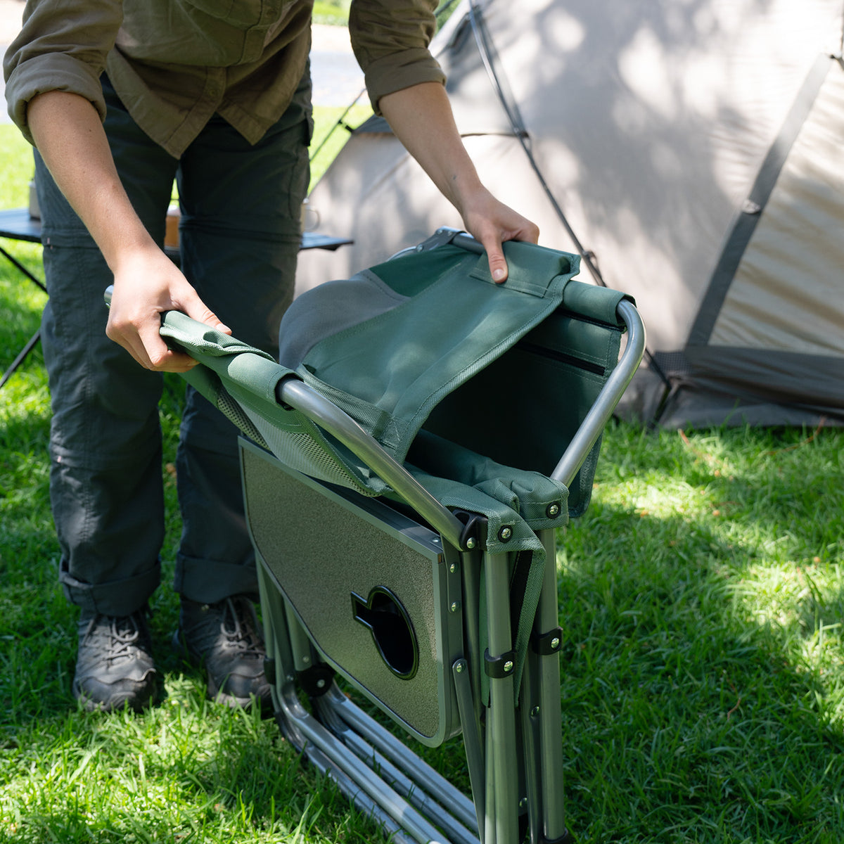 Naturehike Camping Outdoors  Folding Directors Chair With Side Table