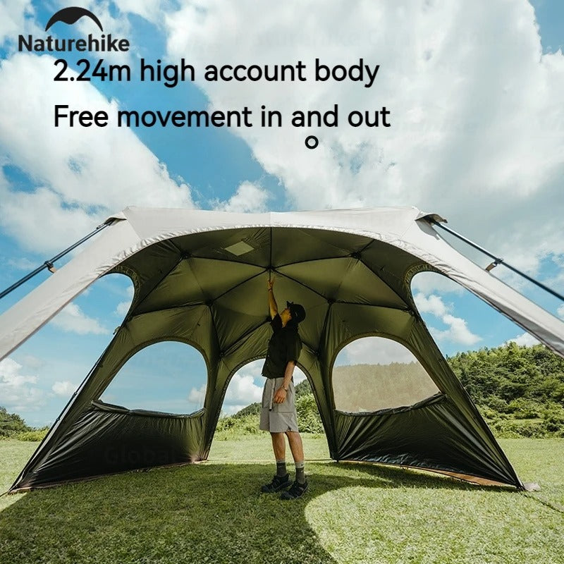Naturehike King Size 10-12 Person Easy Setup Quick Opening Canopy With Door Curtins