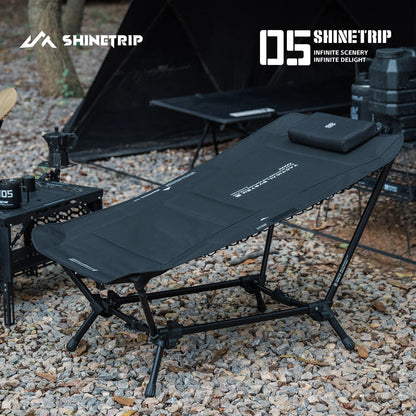 ShineTrip Full Flat Camping Recliner Foldable Aluminum Rest Chair