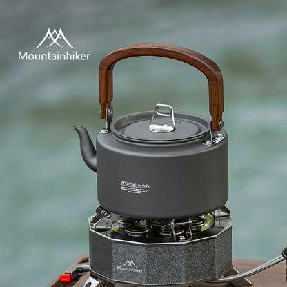 MOUNTAINHIKER  Wooden Handle Portable Outdoor Kettle 1.4L