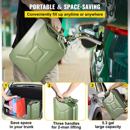 Portable Jerry Can 10L / 20L Capacity, Emergency Fuel Container