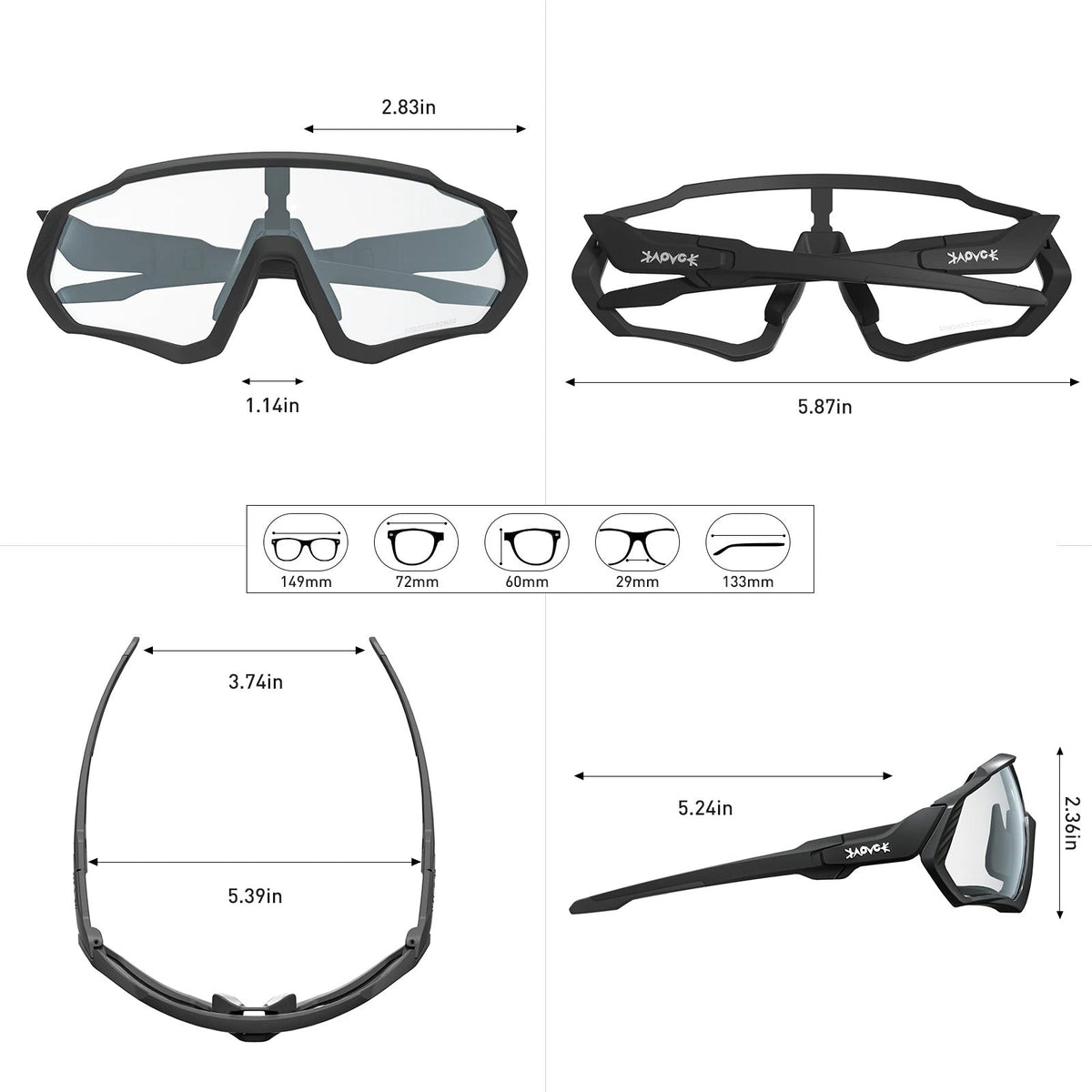 KAPVOE Hiking Outdoor Adventure Glasses 9408