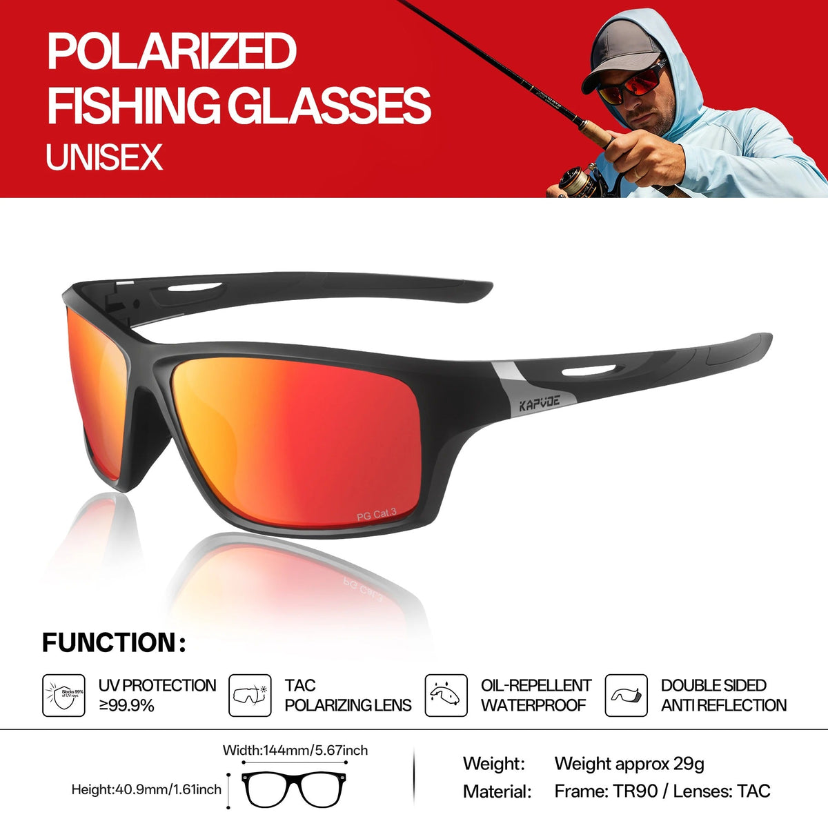 KAPVOE Sports Polarized Sunglasses K4