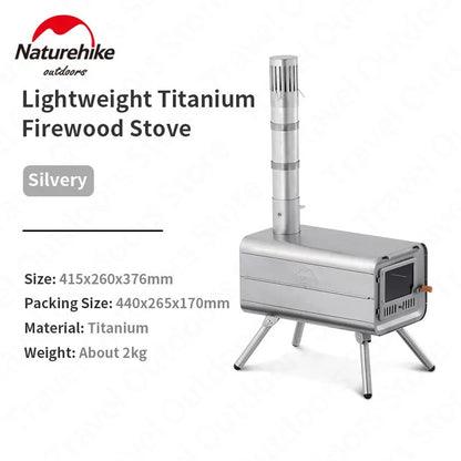 Naturehike Outdoor Pure Titanium Firewood Stove With 2M Chimney