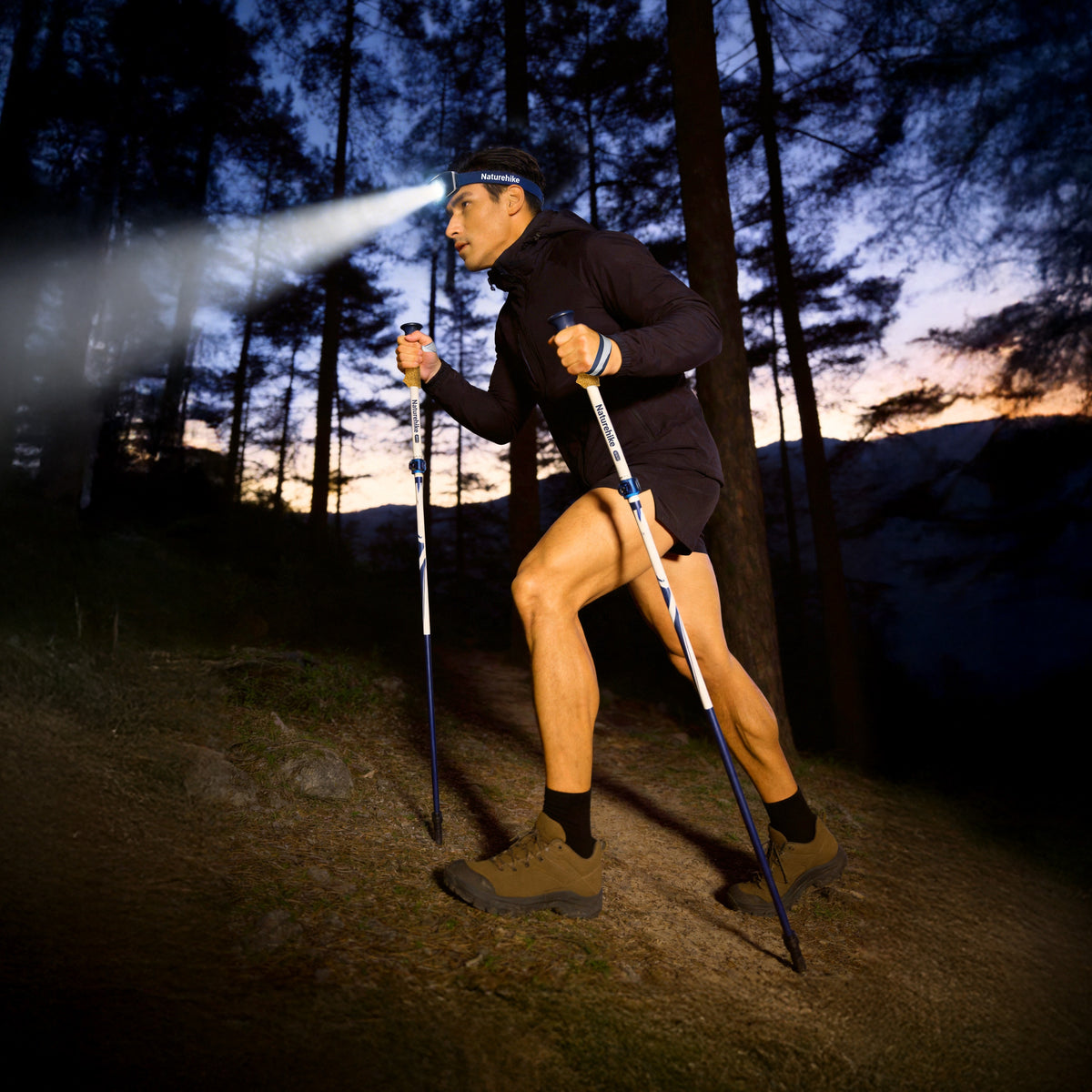 Naturehike Special Anniversary Edition Ultralight Trekking Pole Set with Headlamp
